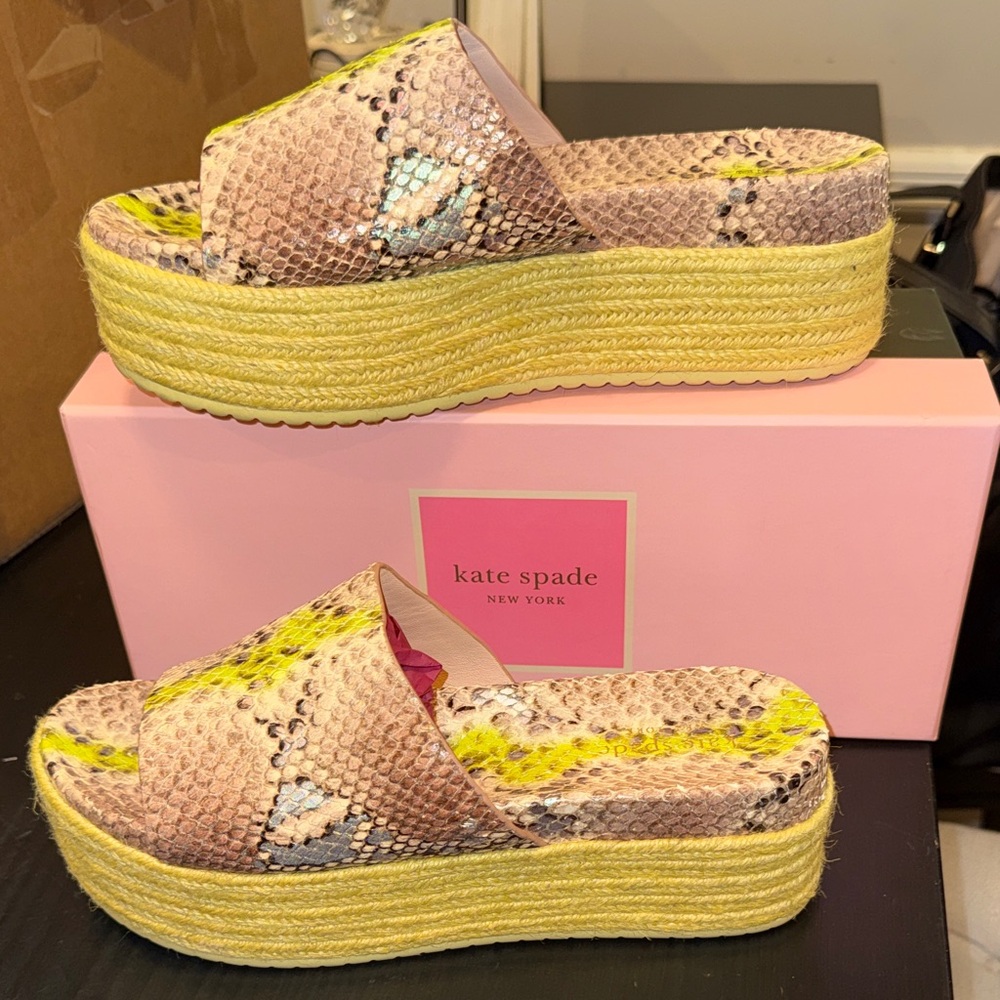 kate spade faux Snakeskin Platform Sandals